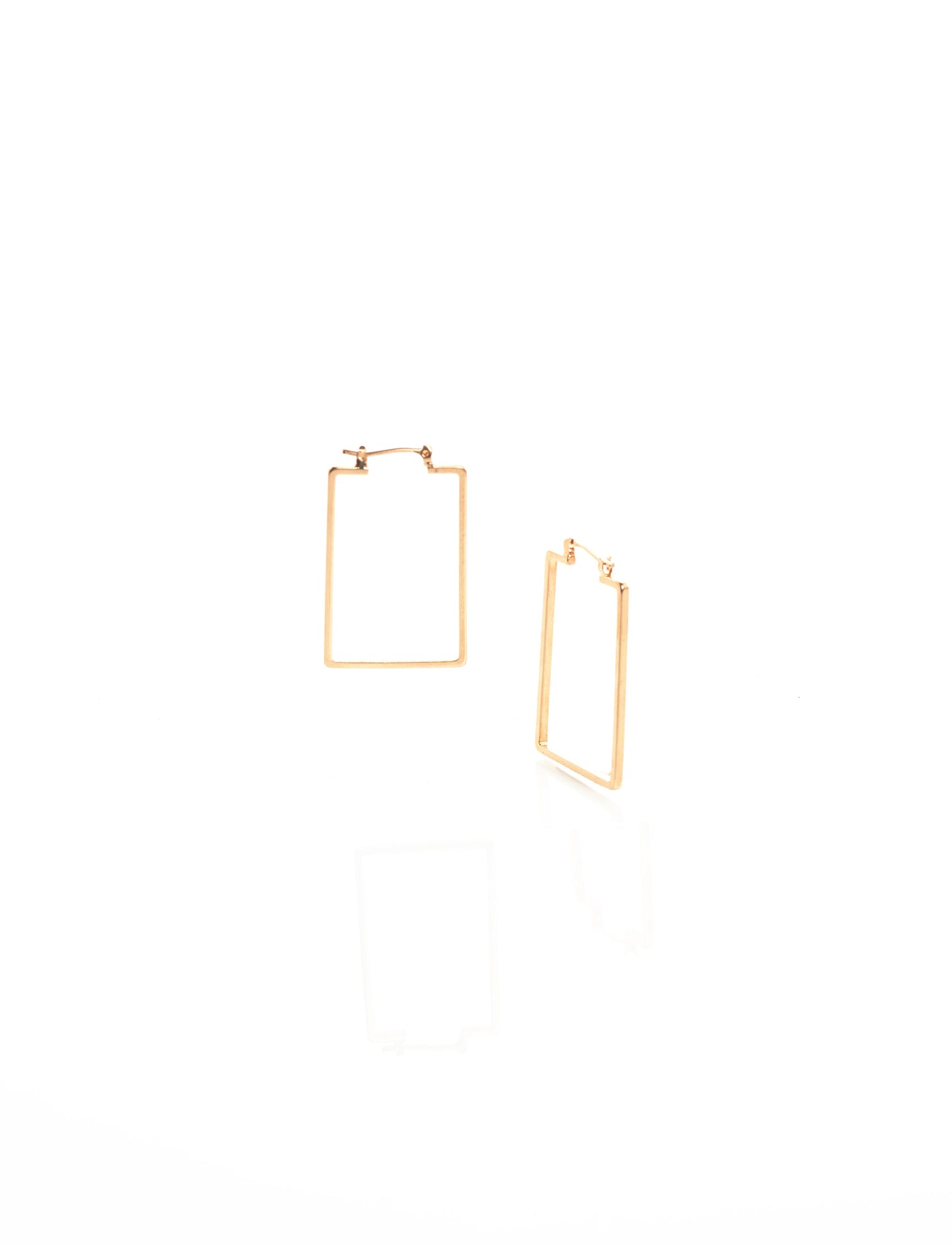 Small rectangle hoop earrings