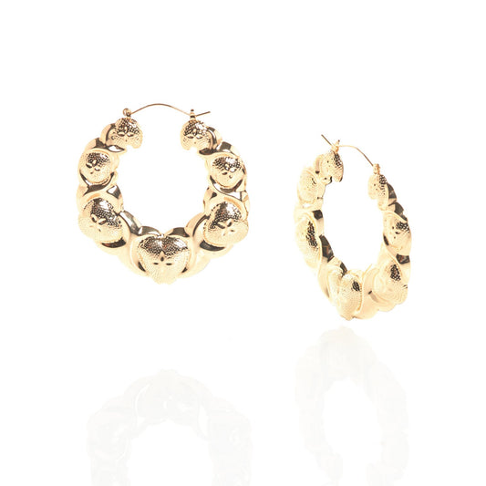 small heart bubble puff hoop earrings