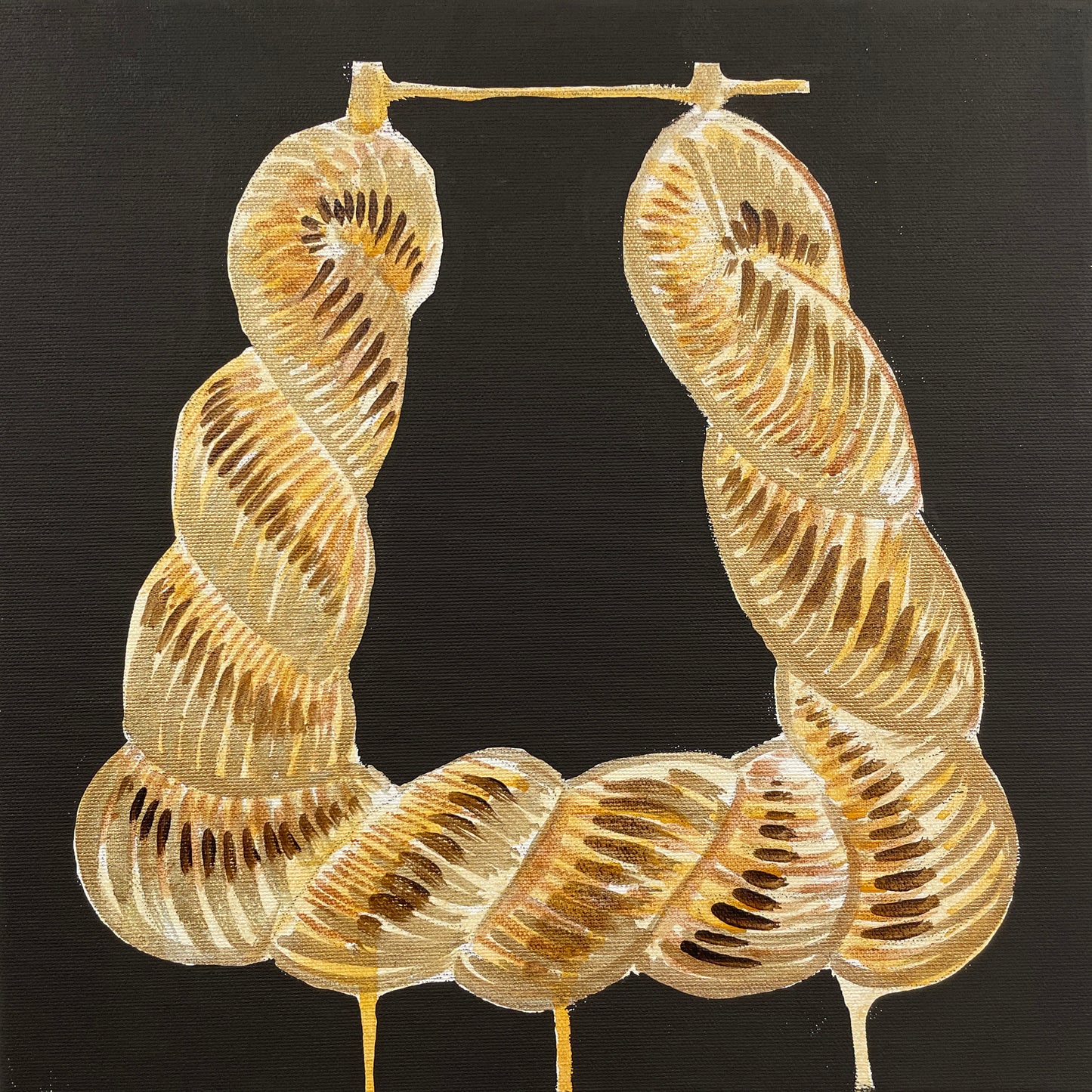 big rectangle gold door knocker hoops art canvas