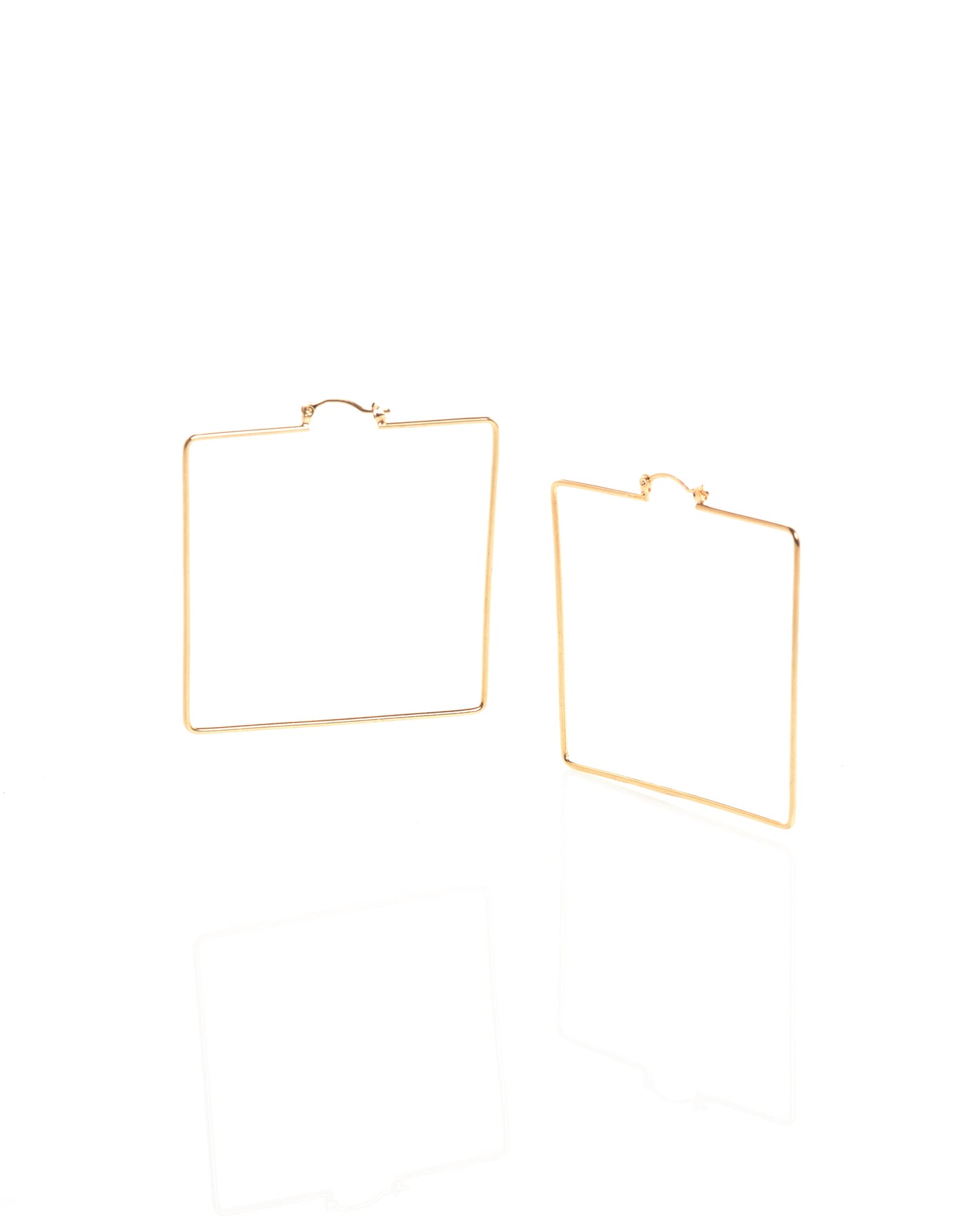 medium gold square hoop earrings