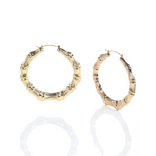 bamboo gold door knocker earrings