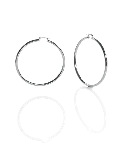 silver rope hoop earrings