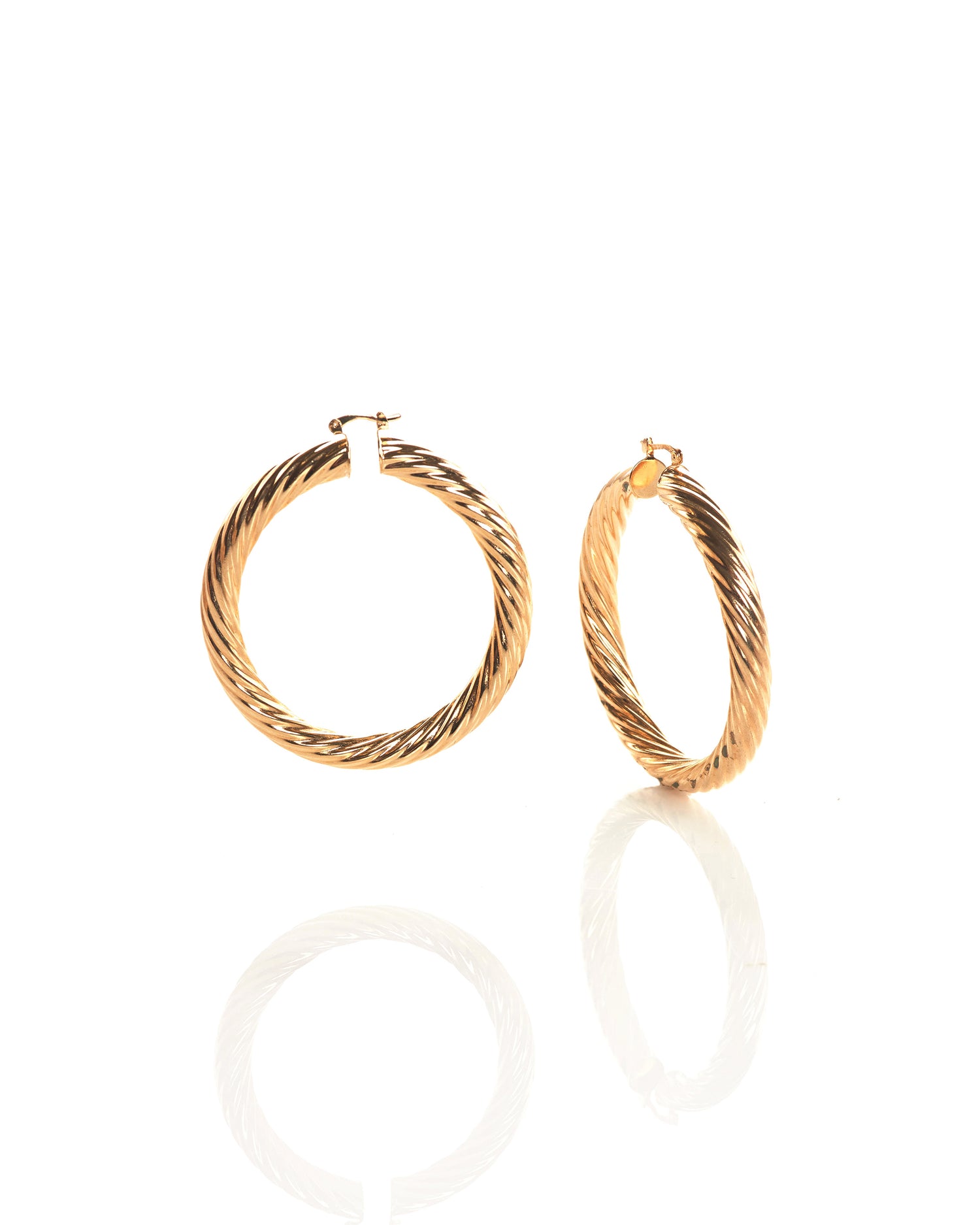 rope gold hoop earrings